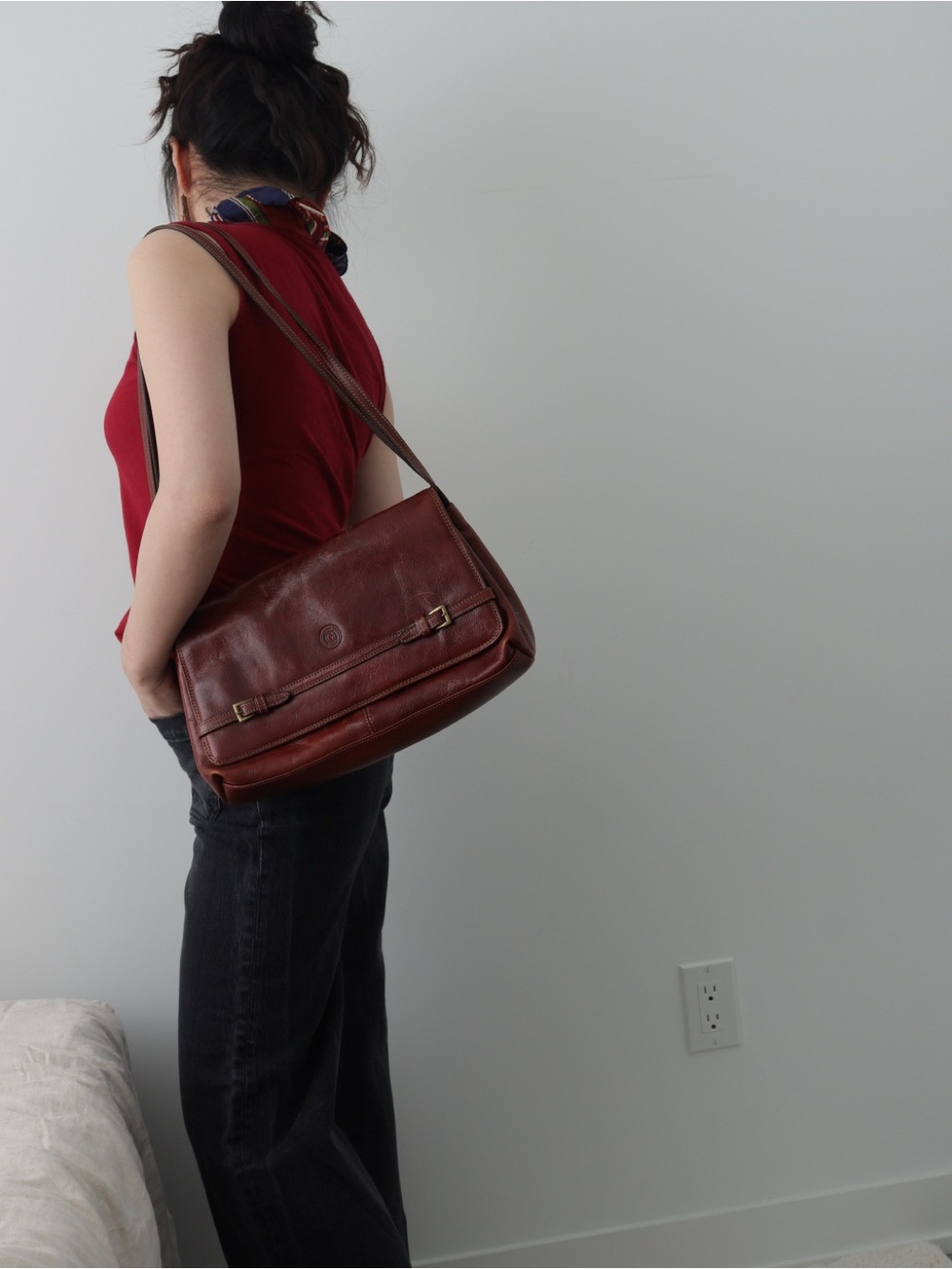 Vintage GIUDI Brown Leather shoulder Bag